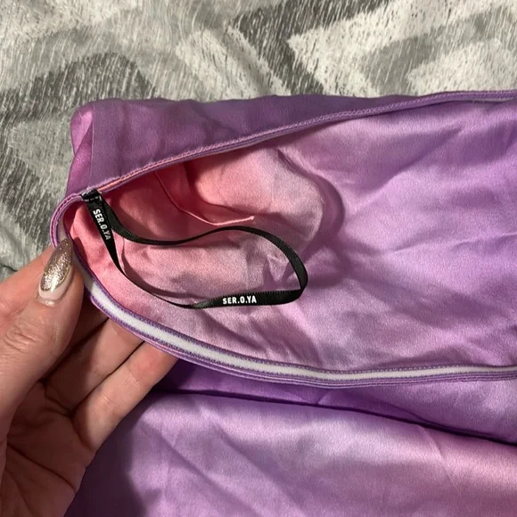 NWOT SER.O.YA CERITH SILK STRAPLESS MIDI DRESS SUNSET TIE DYE - Picture 9 of 10